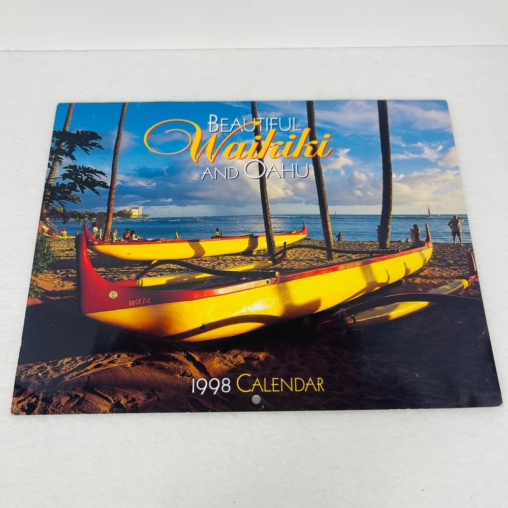 Vintage 1998 Beautiful Waikiki and Oahu Hawaii Wall Calendar Kenny Williams ABC